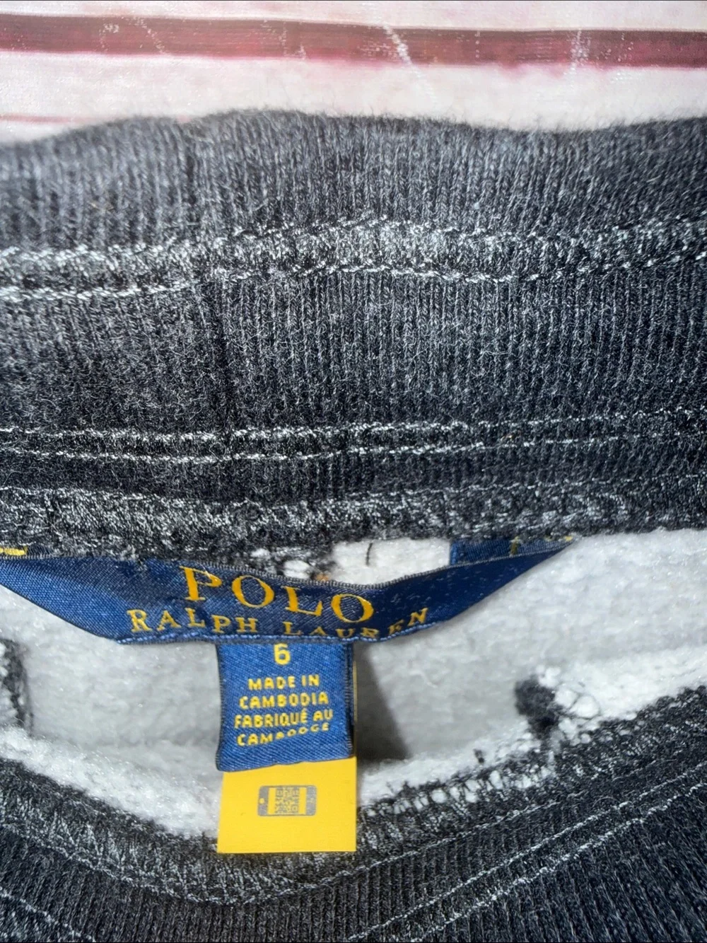 Ralph Lauren Kids Charcoal Sweat Joggers with Red Pony Size 6